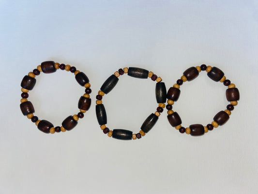 Earthy Wood Beaded Anklets or Bracelets